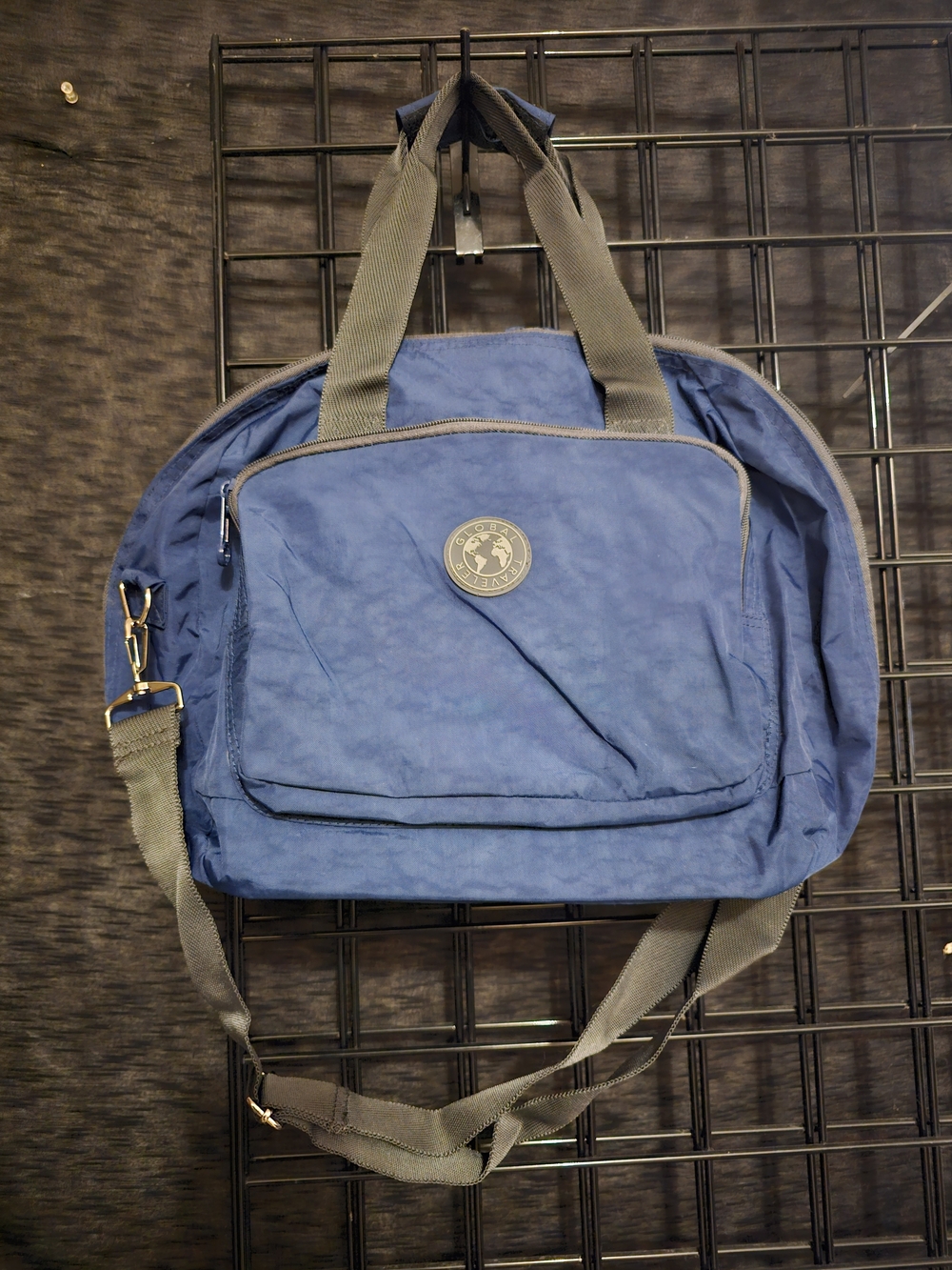Navy Blue Weekend Duffel Bag with Adjustable Strap